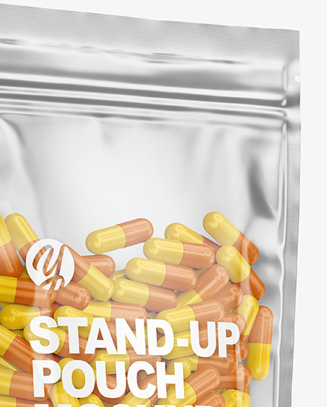 Clear Plastic Pouch w  Pills Mockup PSD #7