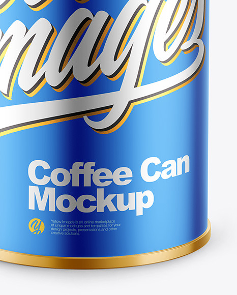 Coffee Tin Can with Matte Metallic Finish Mockup PSD #6