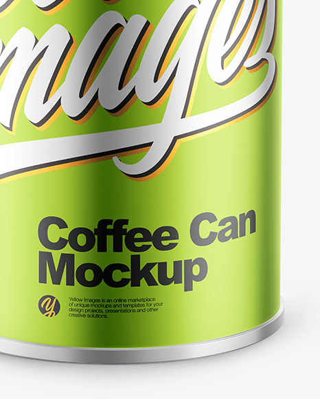 Coffee Tin Can with Matte Metallic Finish Mockup PSD #5