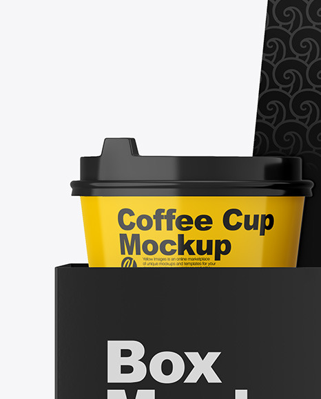Glossy Coffee Cups in Paper Holder Mockup PSD #2