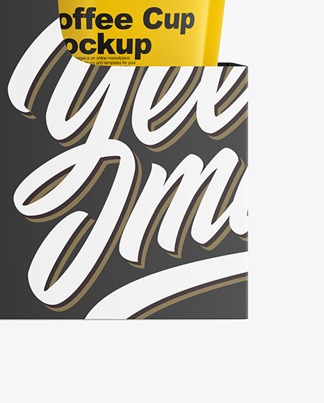 Glossy Coffee Cups in Paper Holder Mockup PSD #1