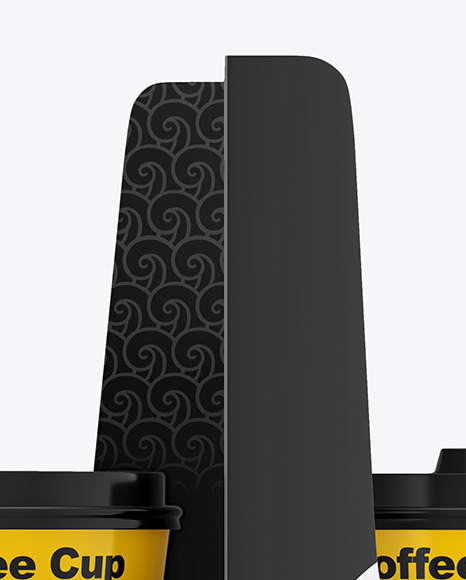 Glossy Coffee Cups in Paper Holder Mockup PSD #6