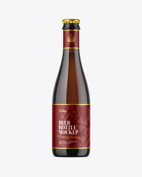 Dark Amber Beer Bottle Mockup