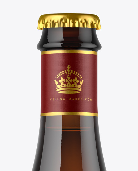 Dark Amber Beer Bottle Mockup PSD #2