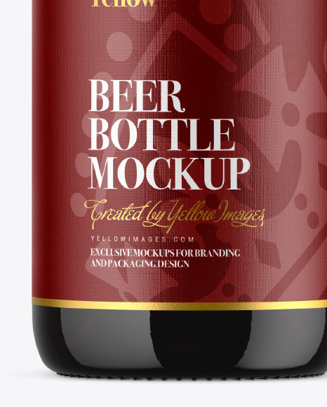 Dark Amber Beer Bottle Mockup PSD #1