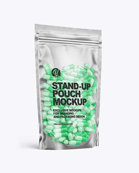 Frosted Plastic Pouch w  Pills Mockup PSD #2