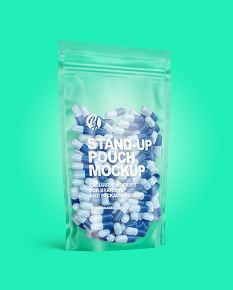 Frosted Plastic Pouch w  Pills Mockup PSD #1