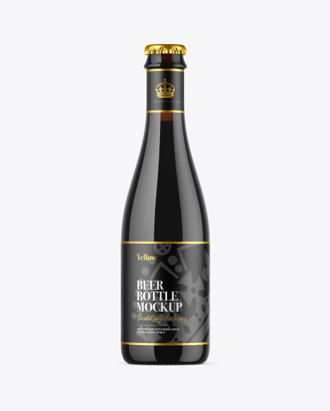 Dark Amber Beer Bottle Mockup