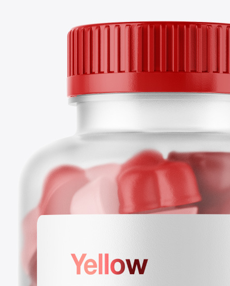 Frosted Bottle with Gummies Mockup PSD #1