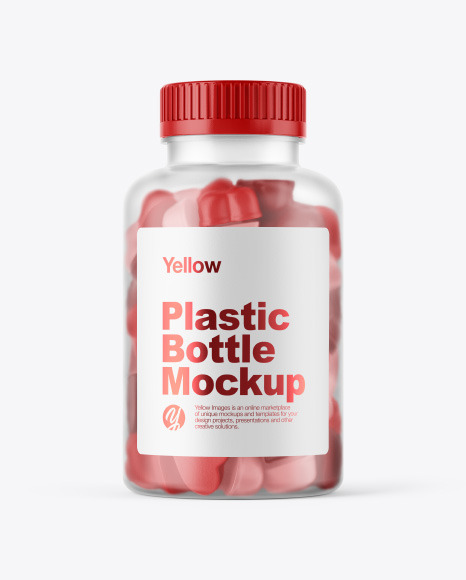 Frosted Bottle with Gummies Mockup PSD #7