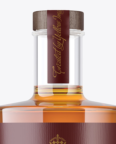 Clear Glass Whiskey Bottle Mockup PSD #1