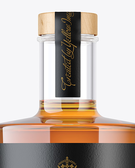 Clear Glass Whiskey Bottle Mockup PSD #6