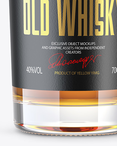 Clear Glass Whiskey Bottle Mockup PSD #5