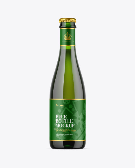 Green Glass Beer Bottle Mockup