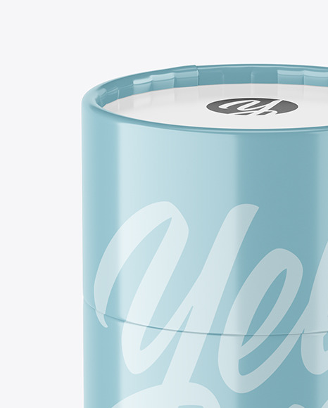 Glossy Paper Tube Mockup PSD #2
