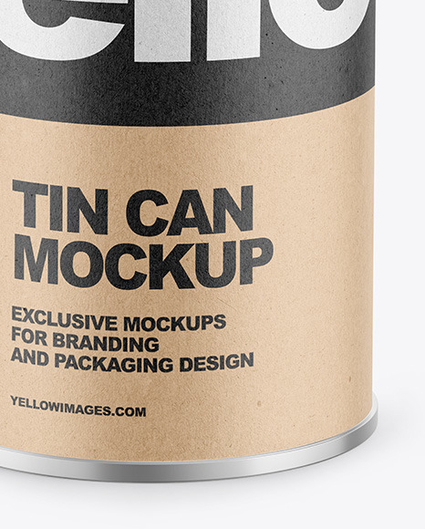 Tin Can with Kraft Finish Mockup PSD #1