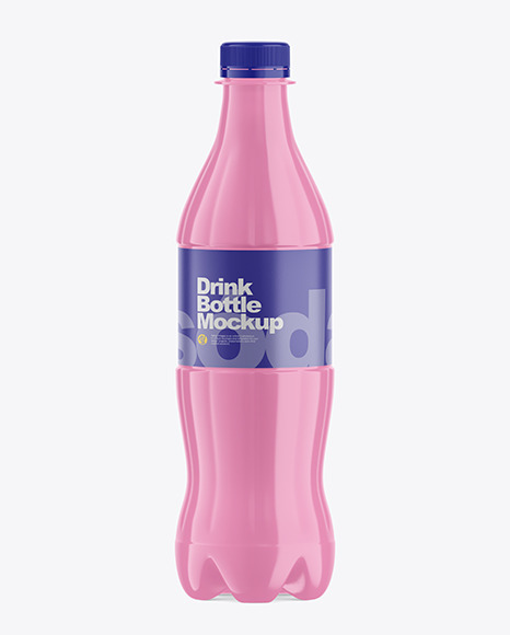 500ml Glossy Plastic Drink Bottle Mockup