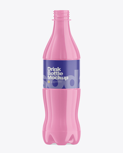 500ml Glossy Plastic Drink Bottle Mockup PSD #2