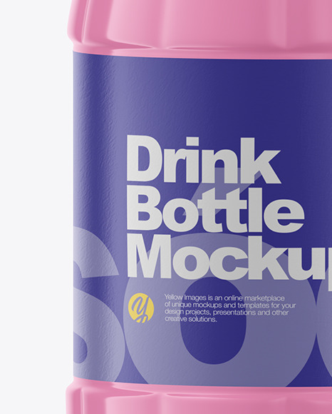 500ml Glossy Plastic Drink Bottle Mockup PSD #5