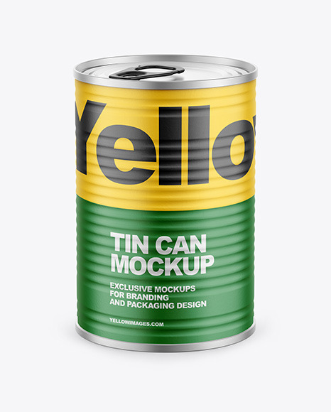 Tin Can with Paper Finish Mockup