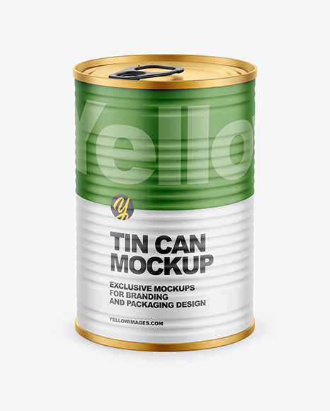 Tin Can with Paper Finish Mockup PSD #2