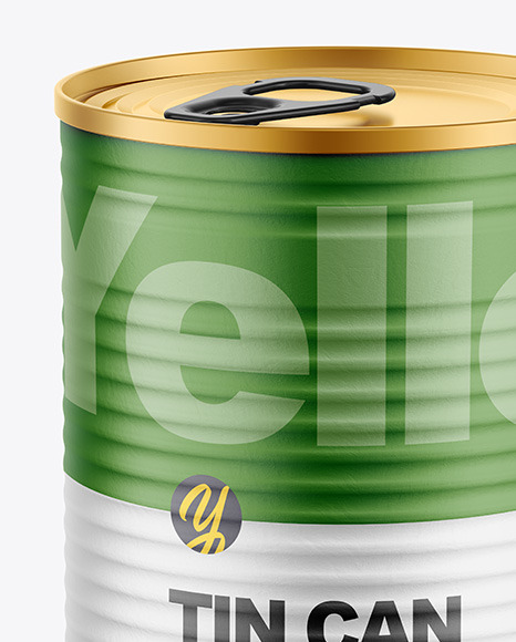 Tin Can with Paper Finish Mockup PSD #7