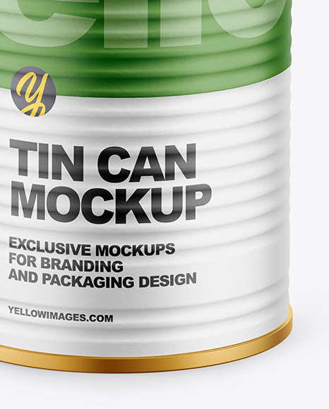 Tin Can with Paper Finish Mockup PSD #5