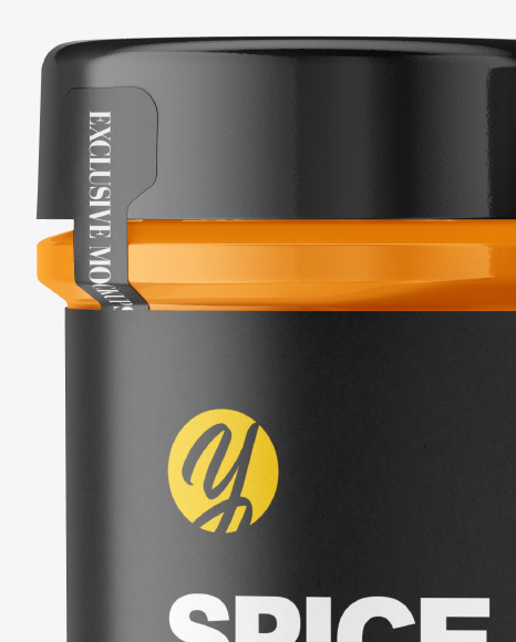 Two Glossy Spice Jars Mockup PSD #1