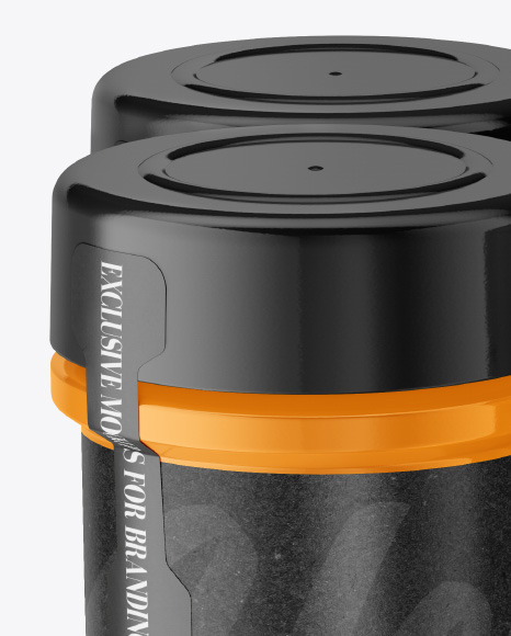 Four Glossy Spice Jars Mockup PSD #2