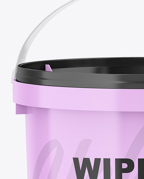 Glossy Wipes Bucket Mockup PSD #2