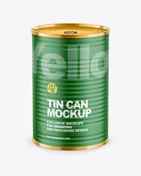 Tin Can with Paper Finish Mockup PSD #2