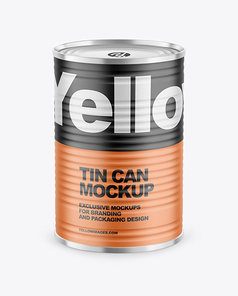 Tin Can with Paper Finish Mockup