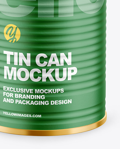 Tin Can with Paper Finish Mockup PSD #6