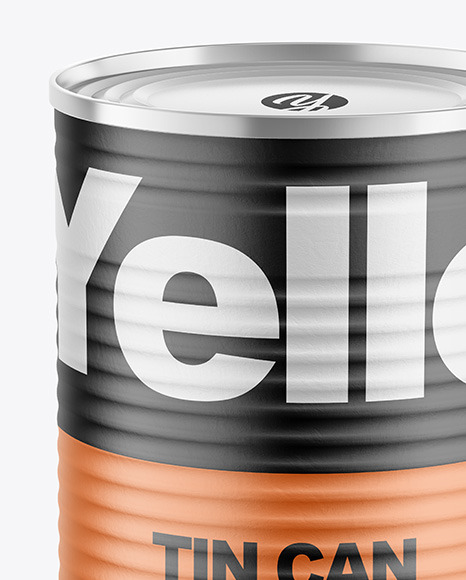 Tin Can with Paper Finish Mockup PSD #7