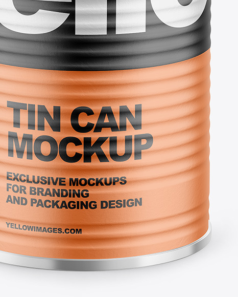 Tin Can with Paper Finish Mockup PSD #5