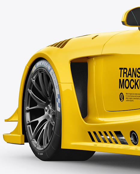 Sport Car Mockup   Back Half Side View PSD #6