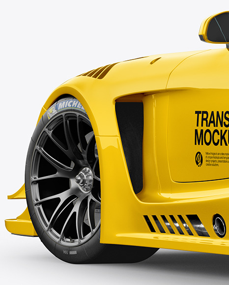 Sport Car Mockup   Back Half Side View PSD #7