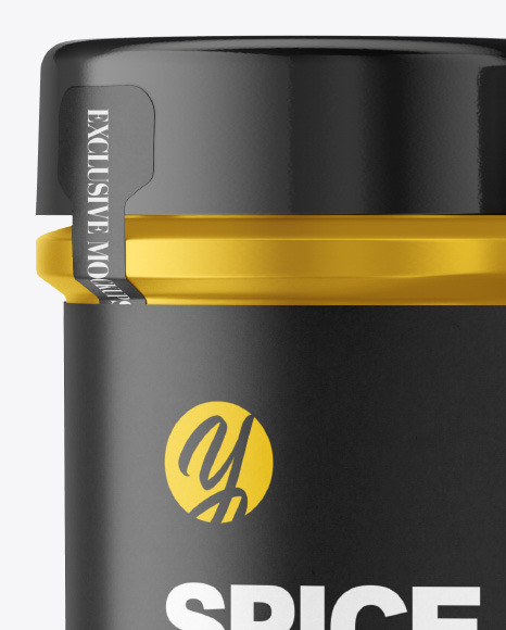 Two Metallic Spice Jars Mockup PSD #1