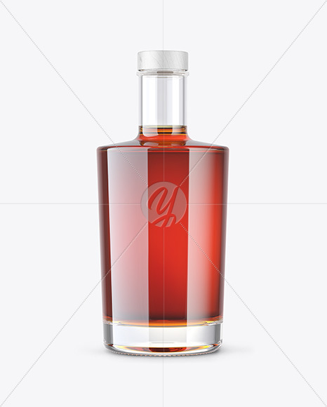 Download Clear Glass Cognac Bottle Mockup In Bottle Mockups On Yellow Images Object Mockups