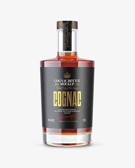 Clear Glass Cognac Bottle Mockup PSD #2