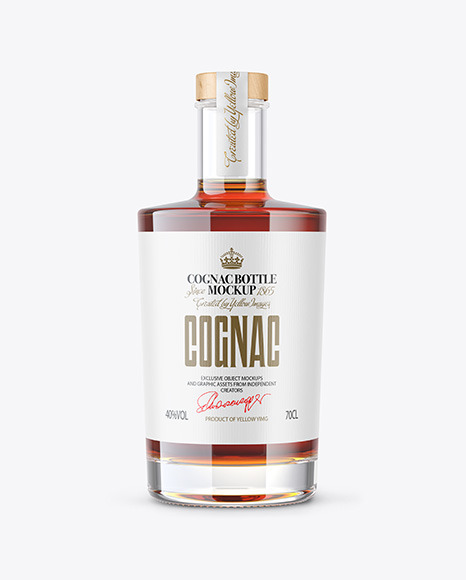 Clear Glass Cognac Bottle Mockup