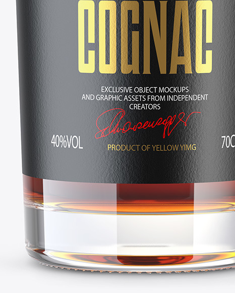 Clear Glass Cognac Bottle Mockup PSD #7