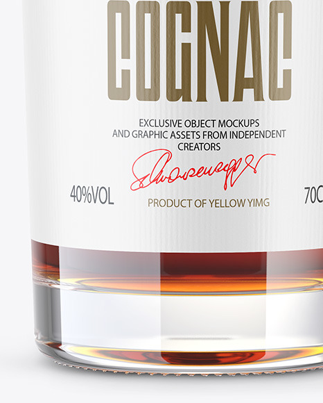 Clear Glass Cognac Bottle Mockup PSD #5