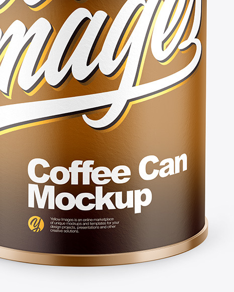 Coffee Tin Can with Paper Finish Mockup PSD #5