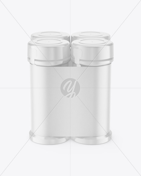 Four Glossy Spice Jars Mockup PSD #3