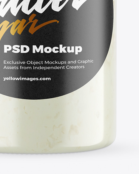Сlear Glass Jar with Coconut Butter Mockup PSD #1