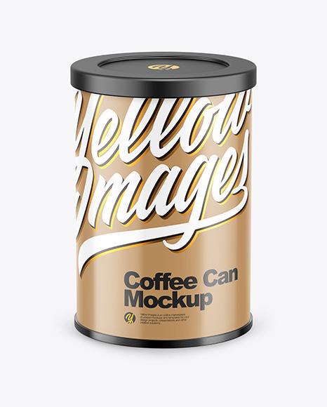 Coffee Tin Can with Glossy Finish Mockup PSD #2