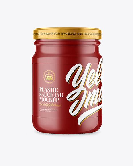 Glossy Plastic Sauce Jar Mockup PSD #2