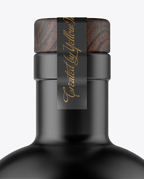 Ceramic Bottle with Wooden Cap Mockup PSD #2