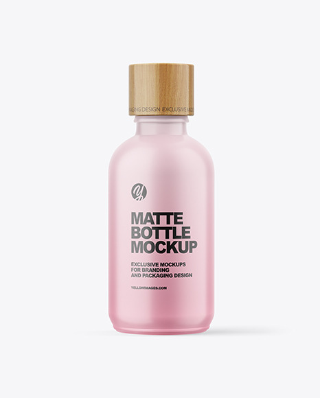 100ml Matte Bottle W/ Wooden Lid Mockup